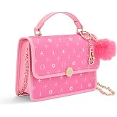 FAO Schwarz Chelsea Flap Bag, Designer-Inspired Kids Crossbody Purse | Gold Chain Crossbody Strap, Keychain Charm, Pretend Pl